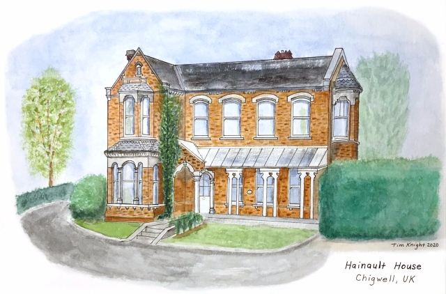 Hainault House - Watercolor by Tim Knight